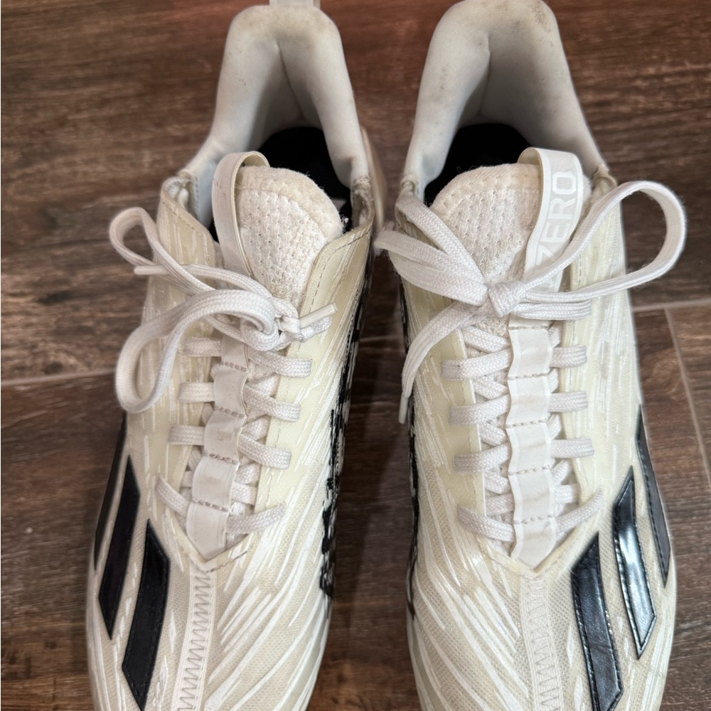Adidas White and Black football cleats size 8